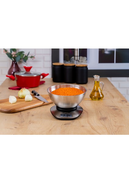 ZLN2960 Dijital Mutfak Tartısı | 5 kg | 1 gr Hassasiyet | Paslanmaz Çelik Yüzey | Pil Dahil