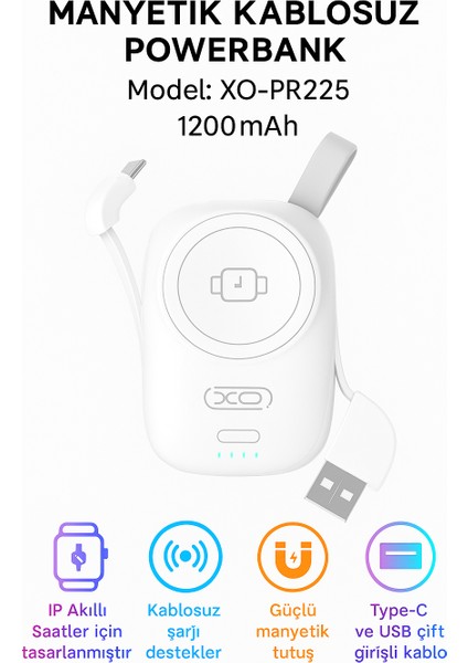 2.5W 1200 Mah Apple Watch Akıllı Saat Uyumlu Wireless Kablosuz Powerbank