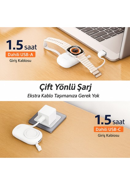 2.5W 1200 Mah Apple Watch Akıllı Saat Uyumlu Wireless Kablosuz Powerbank indirimleri