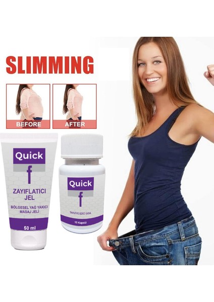 Quick F Seti: Quick F Gel 50 ml Jel Hafifliğin Anahtarı + Quick F 15 Kaps Bir Arada fiyatları