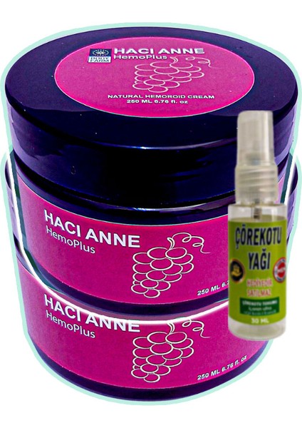 Hacı Anne 2 Adet 200 ml Hemroid Kremi + Çörek Otu Yağı Yağı 30 ml