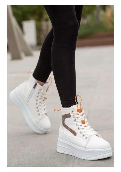 BF950 Beyaz Kalın Taban Kadın Spor Bot modelleri