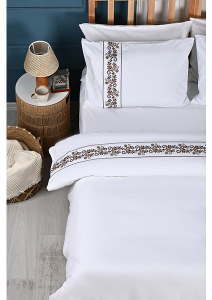 Almira Nakışlı %100 Pamuk Nevresim Takımı