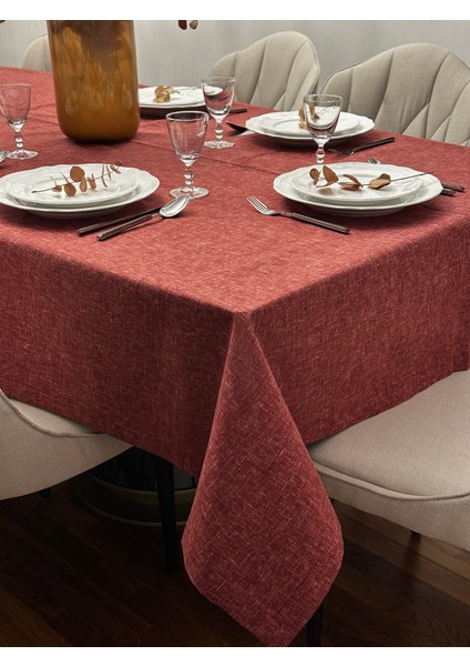 Keten Efektli Yılbaşı Masa Örtüsü