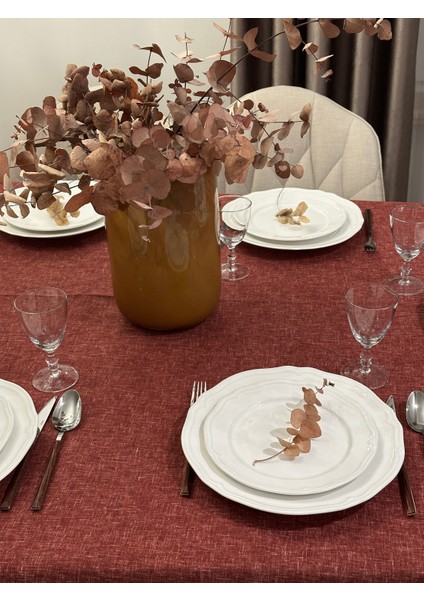 Keten Efektli Yılbaşı Masa Örtüsü fiyatları