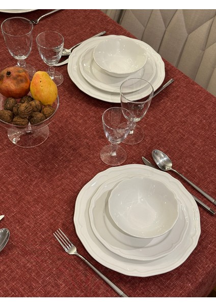 Keten Efektli Yılbaşı Masa Örtüsü modelleri