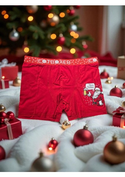 - Yılbaşı Temalı Desenli Erkek Boxer – Hediye Paketli