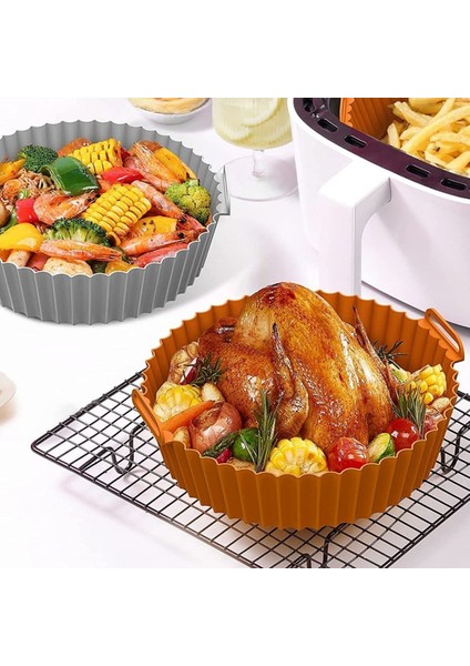 Renkli Isıya Dayanıklı Yıkanılabilir Silikon Fırın ve Airfryer Yuvarlak Model Pişirme Matı 20 cm (5314) indirimleri