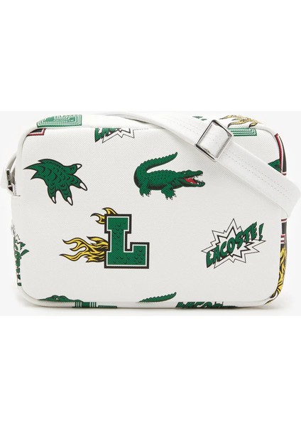 Holiday Unisex Baskılı Beyaz Postacı Çantası