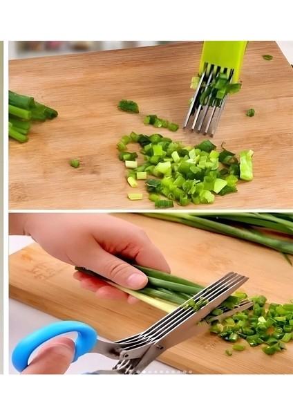 Sebze Doğrama Makası Çelik Mutfak 5 Bıçaklı Çoklu Yeşillik Doğrama Kesme Makası fiyatları