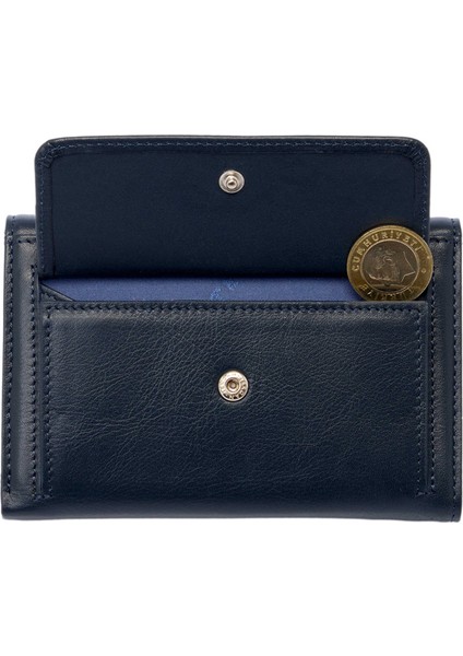 Lacivert Hakiki Deri Kadın Cüzdan - S1CB00005730-O15