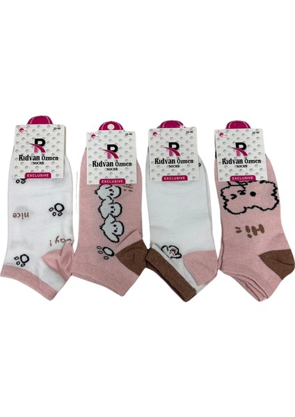 Kadın Figürlü Patik Çorabı 4 Adet