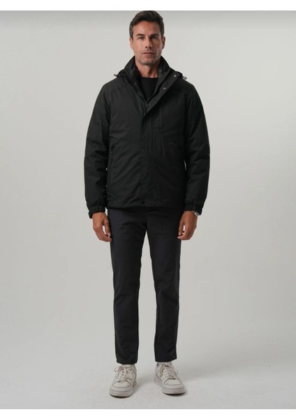 Erkek Su Itici Yağmurluk, Şişme Mont, Kalın Kaban Üçlü Set Üst Kalite Mont