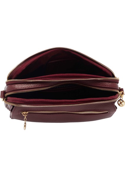 Bordo Hakiki Deri Kadın El Çantası - S25Y1BC79999-M71