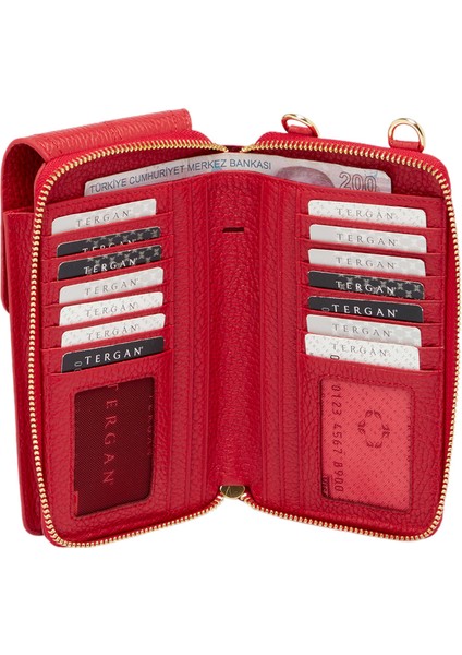 Kırmızı Hakiki Deri Kadın Omuz Çantası - S25Y1BC80438-B68