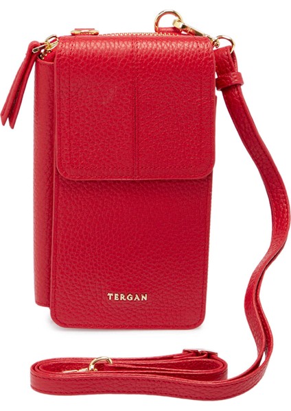 Kırmızı Hakiki Deri Kadın Omuz Çantası - S25Y1BC80438-B68