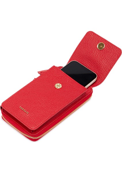 Kırmızı Hakiki Deri Kadın Omuz Çantası - S25Y1BC80438-B68