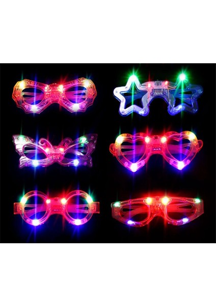 LED Işıklı Karışık 6 Model Yanar Söner Parti Gözlüğü 6 Adet (5314)