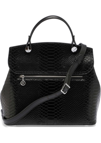 Siyah Hakiki Deri Kadın El Çantası - S24K1BC79121-B61