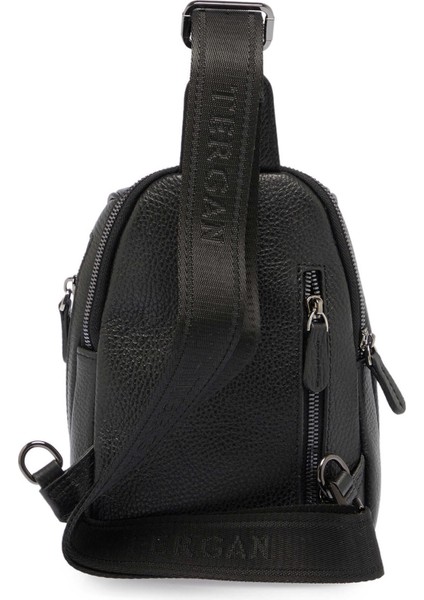 Siyah Hakiki Deri Unisex Çapraz Askılı Çanta - S1AC00021511-A41