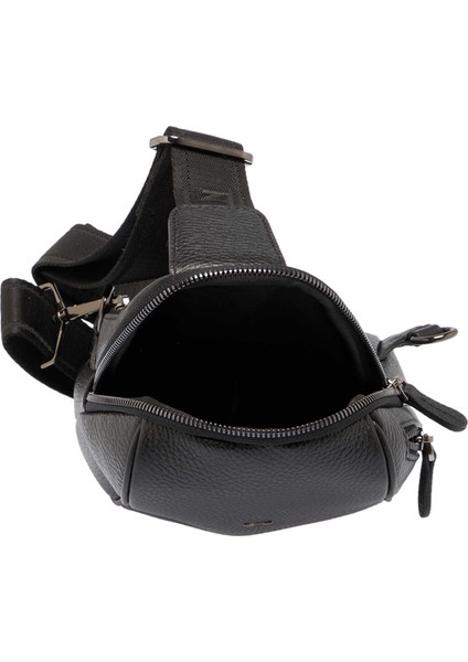 Siyah Hakiki Deri Unisex Çapraz Askılı Çanta - S1AC00021511-A41