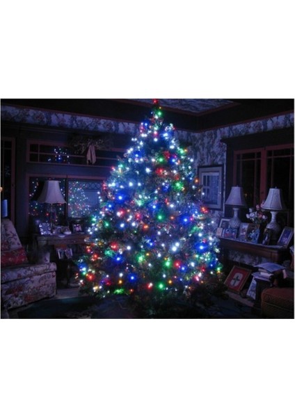 10MT Mavi 100 LED Fişli Ağaç Dekorasyonlu Yılbaşı ve Parti Işıklandırması