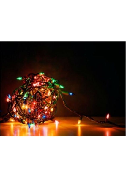 10MT Mavi 100 LED Fişli Ağaç Dekorasyonlu Yılbaşı ve Parti Işıklandırması modelleri