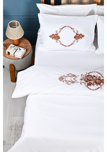 Alyans Nakışlı %100 Pamuk Nevresim Takımı