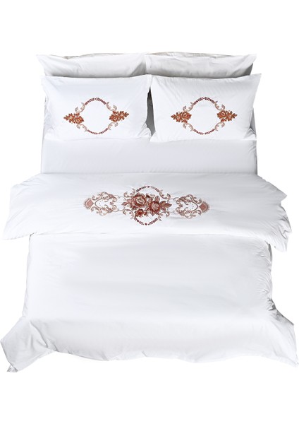 Alyans Nakışlı %100 Pamuk Nevresim Takımı