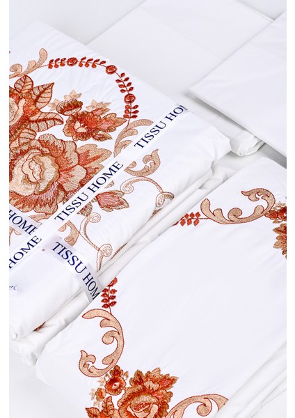 Alyans Nakışlı %100 Pamuk Nevresim Takımı