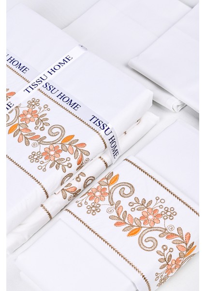 Almira Nakışlı %100 Pamuk Nevresim Takımı