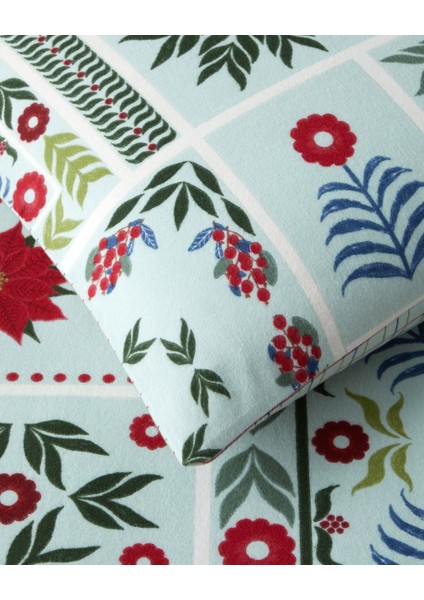 Winter Patch Flanel Tek Kişilik Nevresim Takımı 160X220 cm Açık Yeşil fırsatları