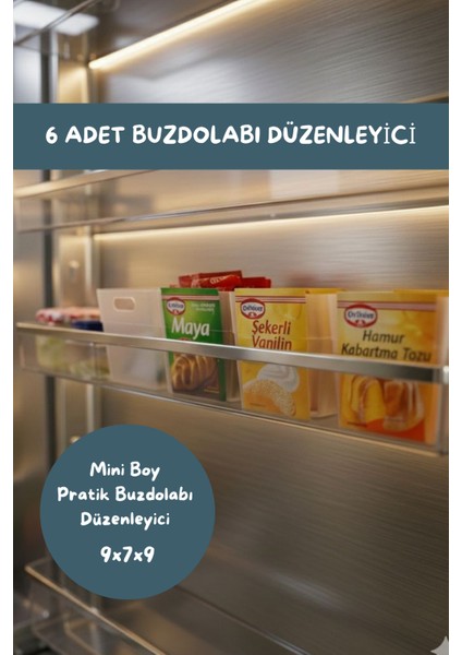 6'lı Çok Amaçlı Buzdolabı Kapak Raf Düzenleyici - Buzdolabı Yan Kapak Içi Saklama Kutusu