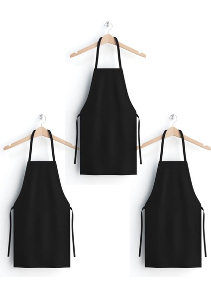 3 Adet Logolu Mutfak Önlüğü-Alpaka Kumaş