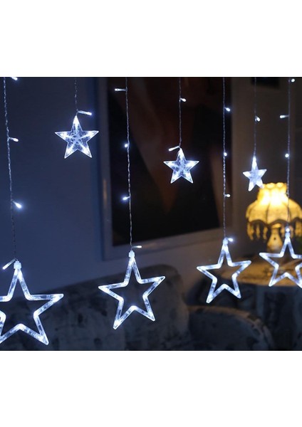 Iki Adet Asnorm 12'li Yıldız LED Zincir Beyaz Işık modelleri