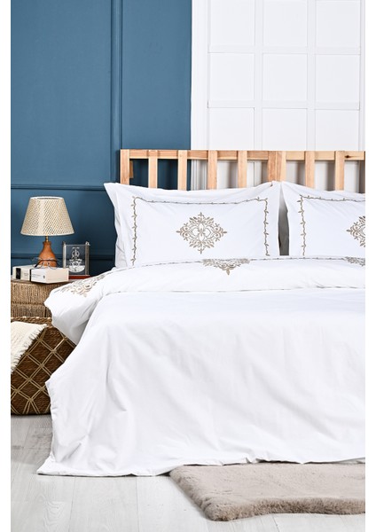 Flora Nakışlı %100 Pamuk Nevresim Takımı