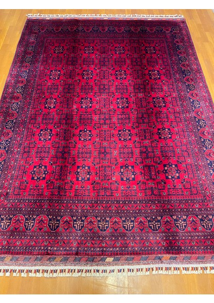 El Dokuma Afgan Halı Yıldız Desenli Ince Dokuma Bordo Renk 4 Metre Kare modelleri