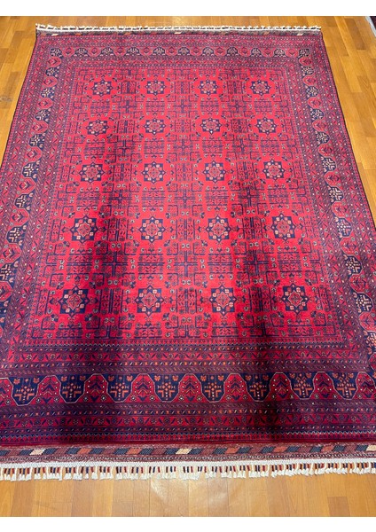 El Dokuma Afgan Halı Yıldız Desenli Ince Dokuma Bordo Renk 4 Metre Kare indirimleri