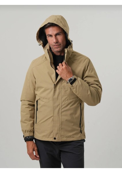 Erkek Su Itici Yağmurluk, Şişme Mont, Kalın Kaban Üçlü Set Üst Kalite Mont modelleri