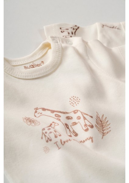 %100 Organik Pamuk Sevimli Zürafa 2'li Bebek Body Set fiyatları