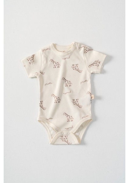%100 Organik Pamuk Sevimli Zürafa 2'li Bebek Body Set fırsatları