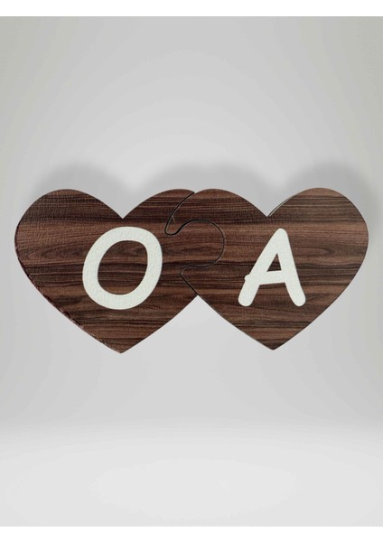 O Harfi (Sol Parça) – Ahşap Puzzle Kalp Harf Magnet – Buzdolabı Süsü – Ikili Uyumlu (KOD:1023) modelleri