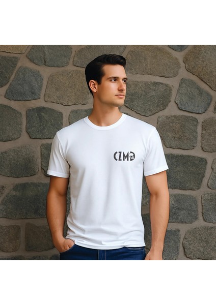 Skull Baskılı Beyaz Tişört