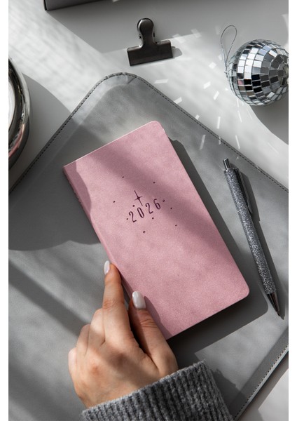 2026 Haftalık Cep Ajandası 12 Aylık - Pembe
