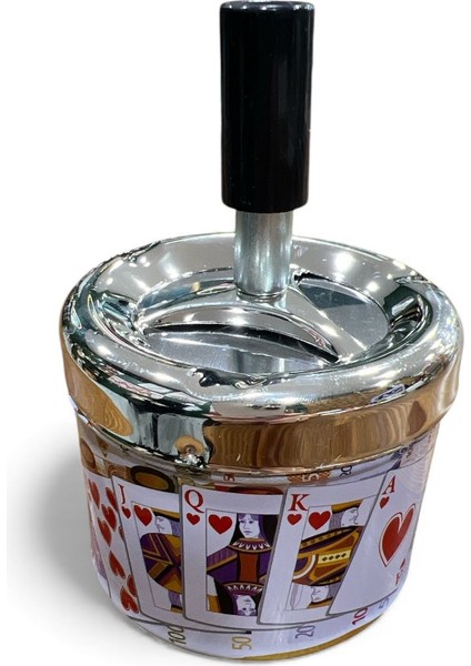 Baskılı Metal Döner Kapaklı Kül Tablası – Çap 7,5cm / Kokusuz fırsatları