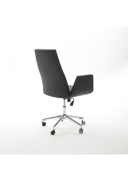 Krom Metal Lüx Yıldız Ayaklı Deri Döşeme | Ofis Koltuğu, Bekleme Koltuğu, Misafir Koltuğu (Ayarlanabilir) Maria modelleri