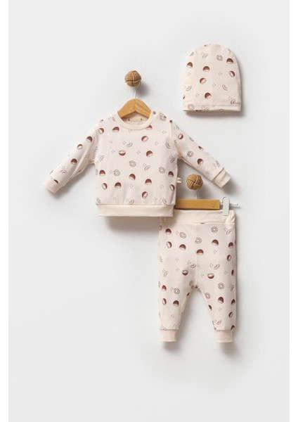 %100 Organik Pamuk Coconut Desen Bebek 2'li Takım