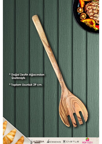 Zeytin Ağacı Ahşap Tahta Kaşık Çatal Kevgir Seti ( Zeytin Ağacı ) Ağaç Kaşık 3 Lü Set fırsatları