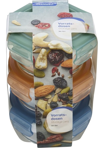 Ideenwelt Kapaklı Saklama Kabı 200 ml 3'lü Set