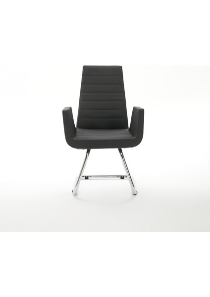 Krom Metal U Sabit Ayaklı Deri Döşeme | Ofis Koltuğu, Bekleme Koltuğu, Misafir Koltuğu Maria